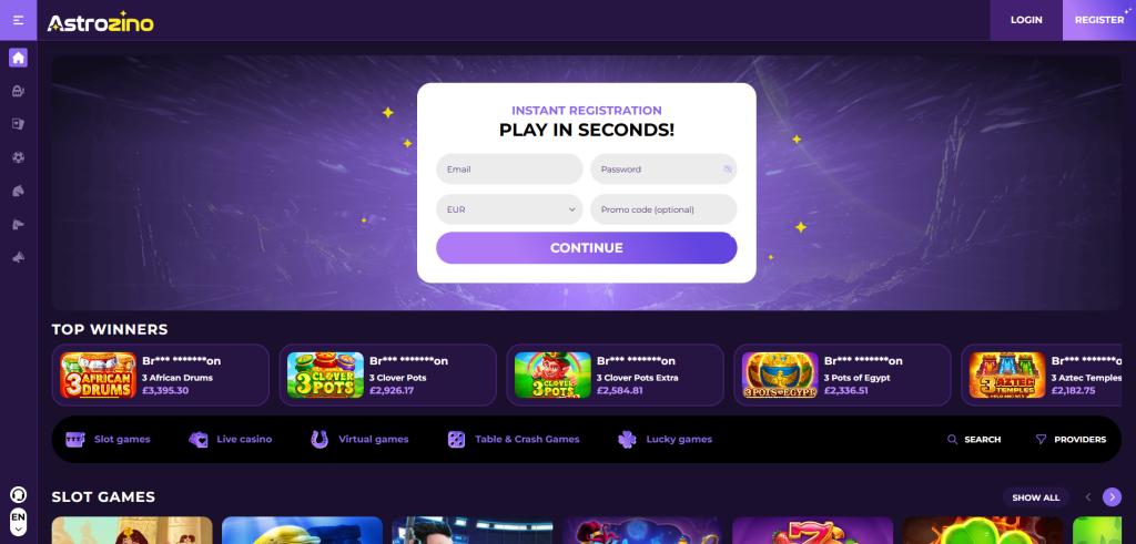 Astrozino Casino screenshot