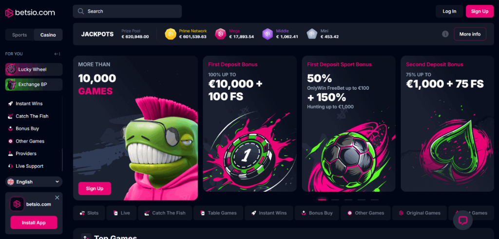 Betsio Casino screenshot