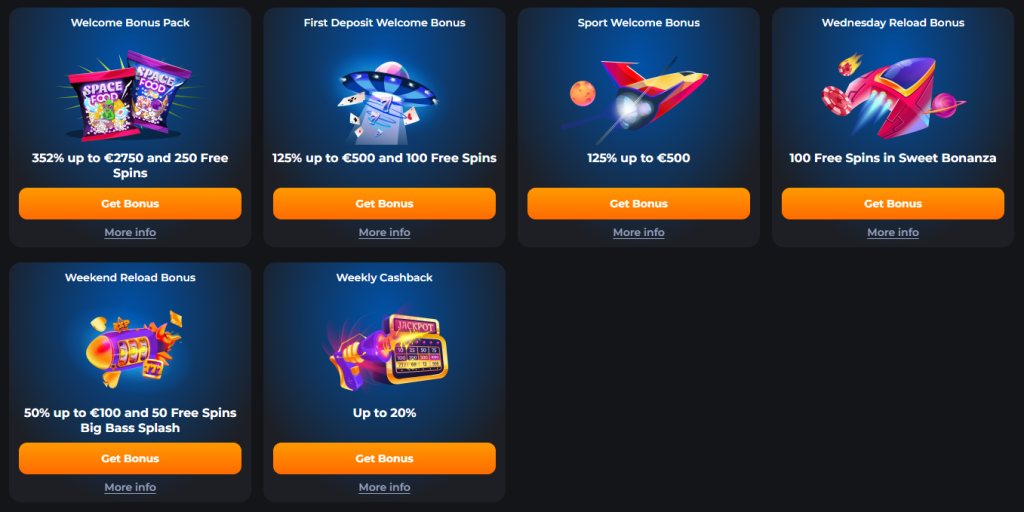 CosmicSlot Casino bonus screenshot