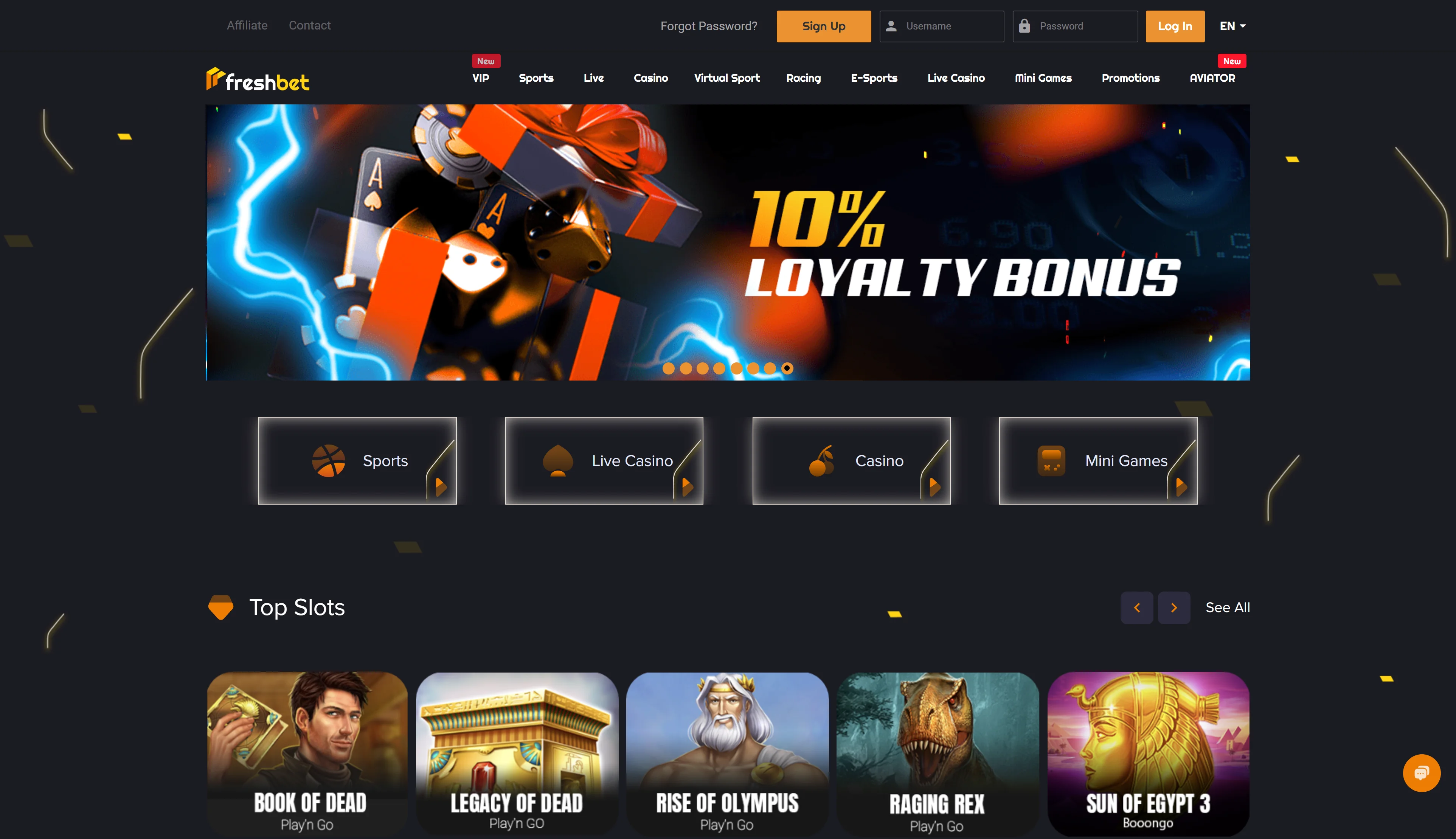 FreshBet Casino Screenshot