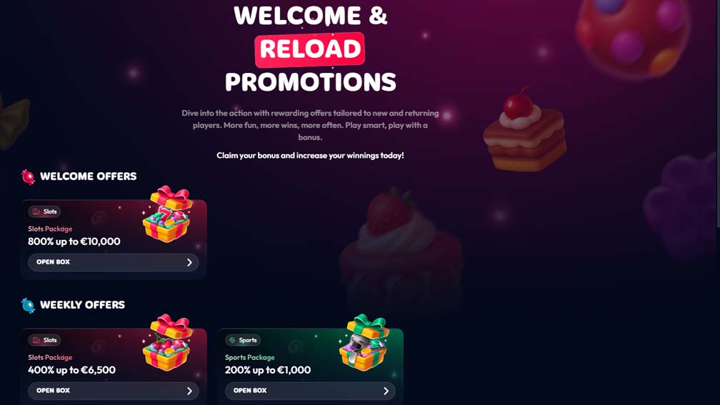 Gambiva Casino bonuses screenshot