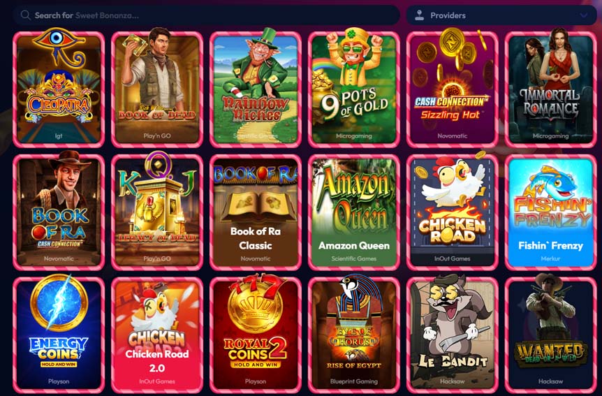 Gambiva Casino games screenshot