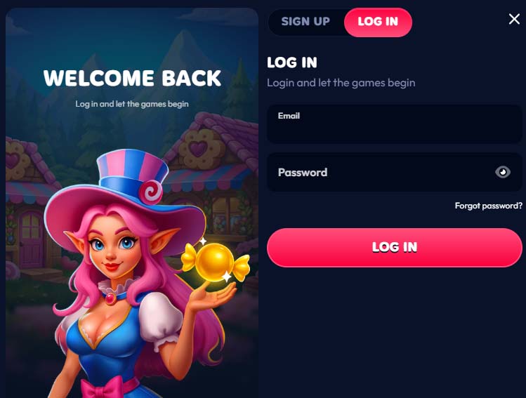 Gambiva Casino login screenshot
