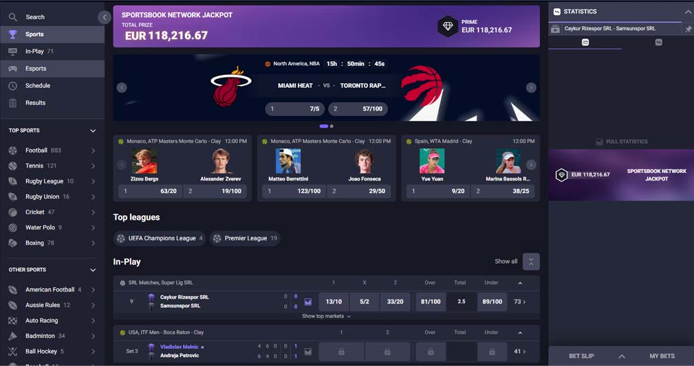 Gambiva Casino sportsbook screenshot