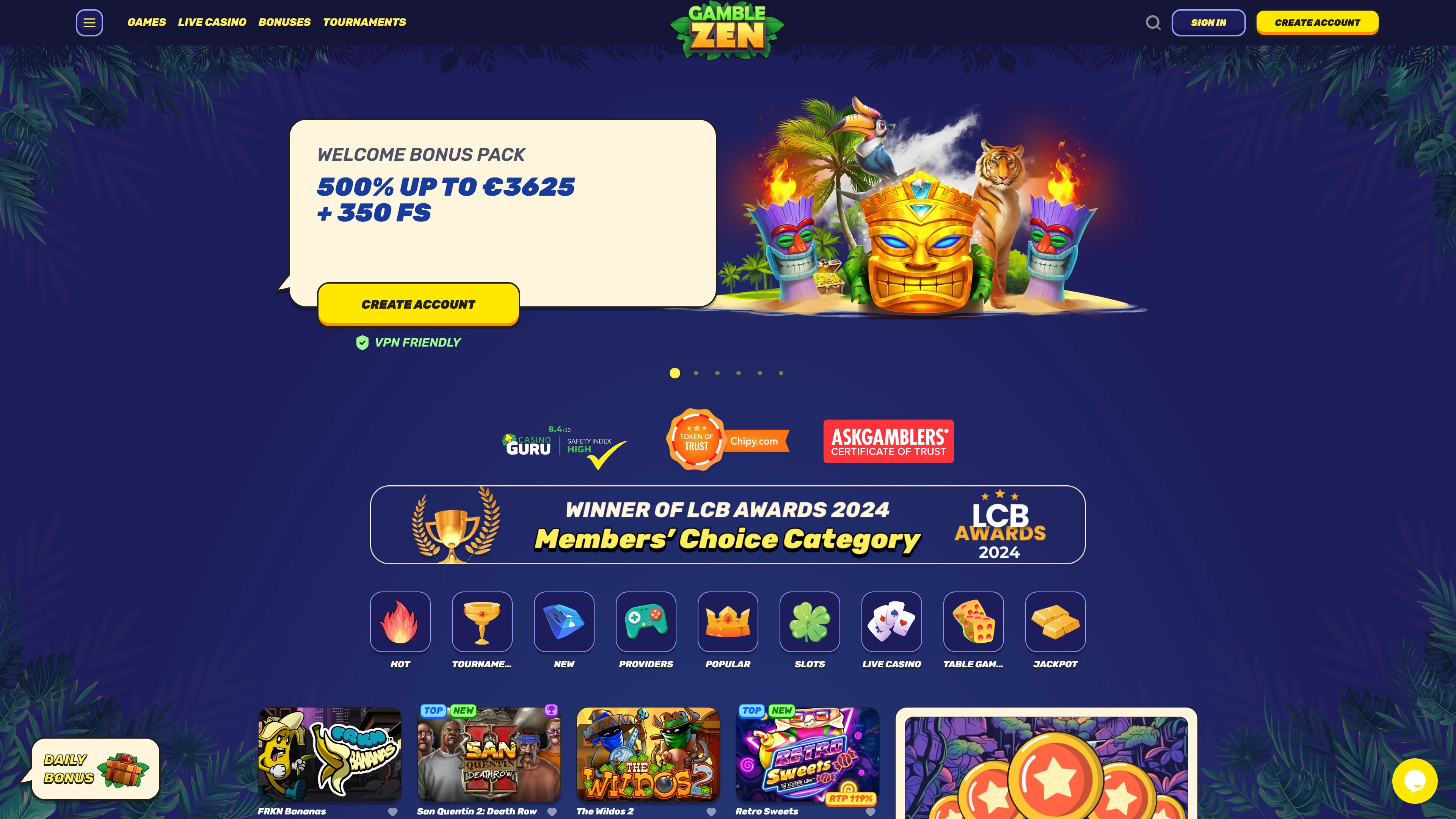 Gamblezen Casino Screenshot