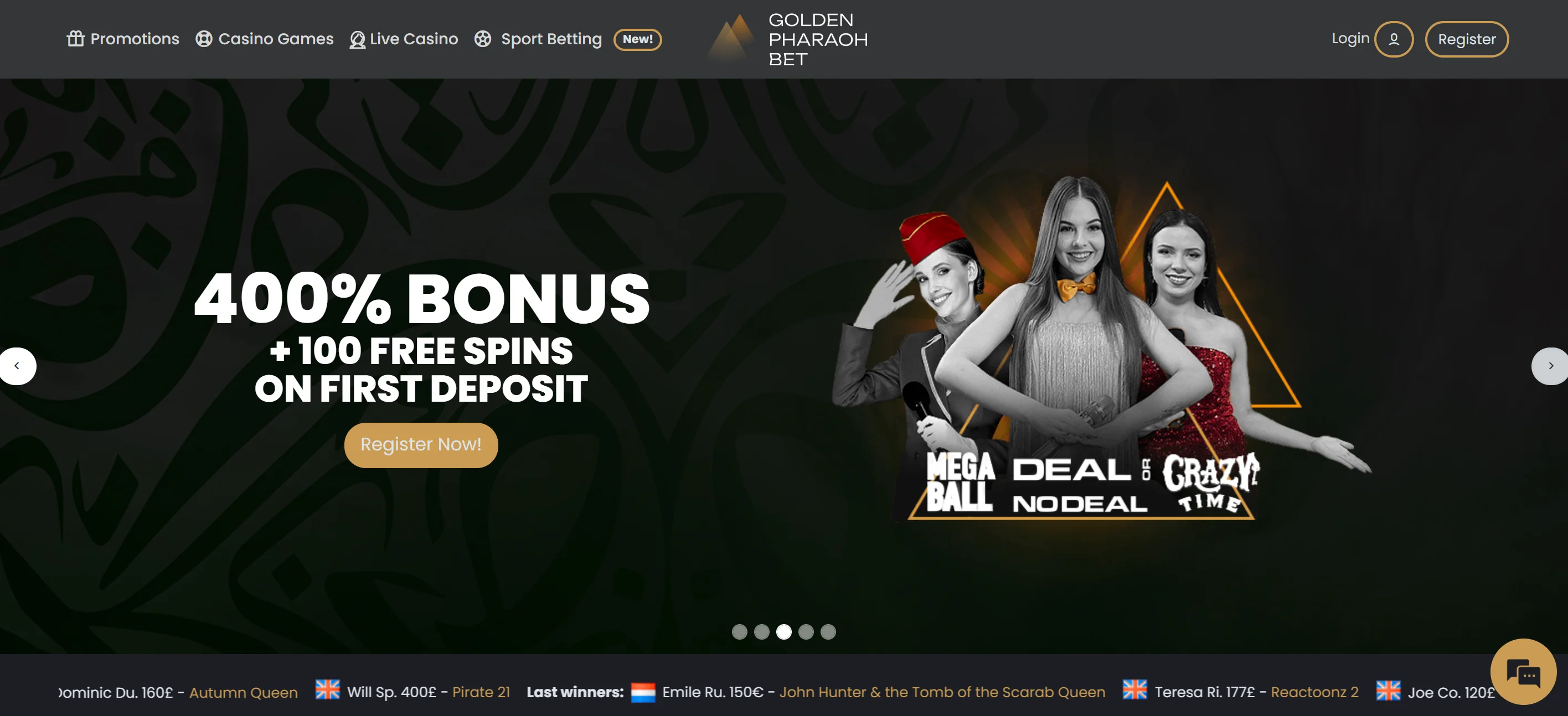 Golden Pharaoh Casino Screenshot