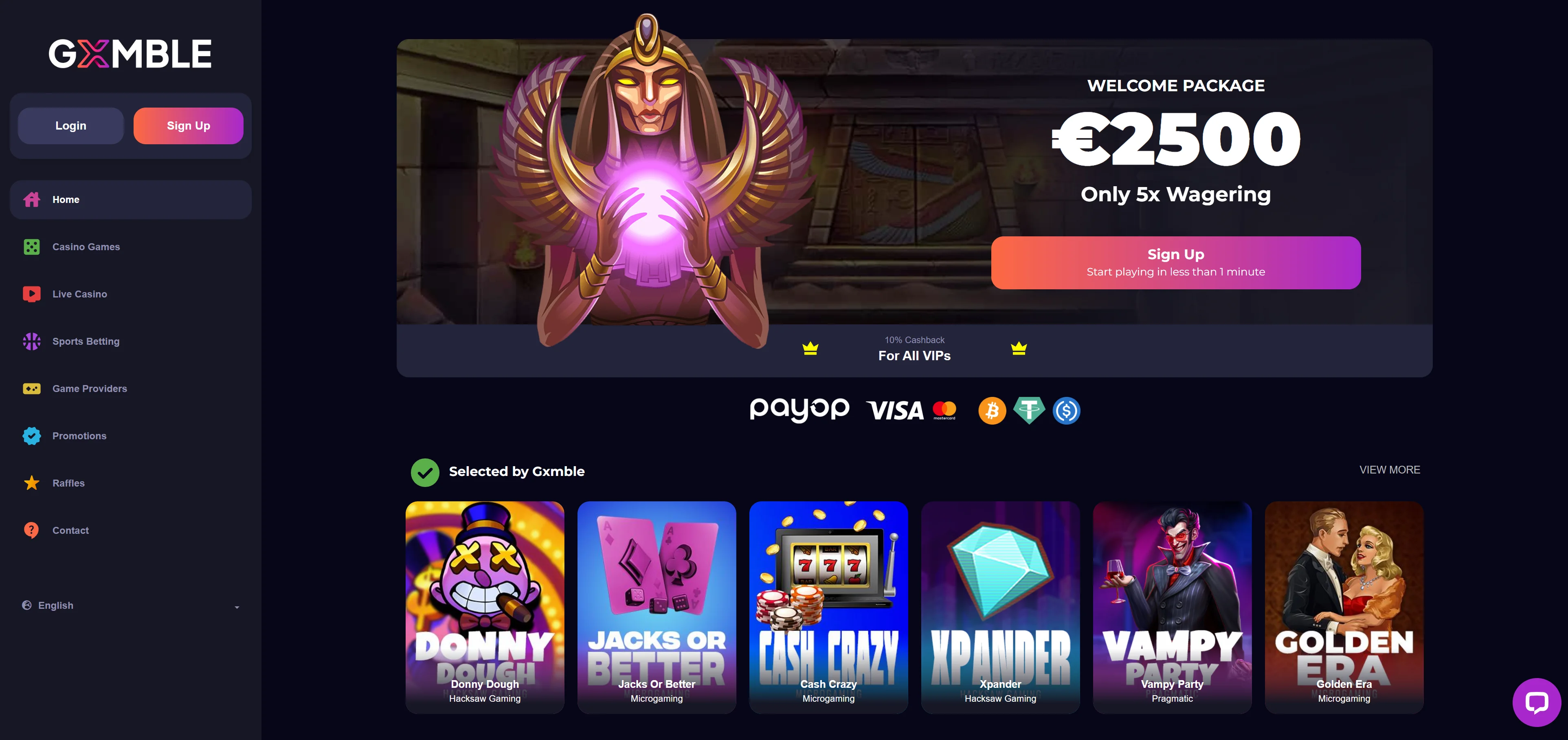 Gxmble Casino Screenshot