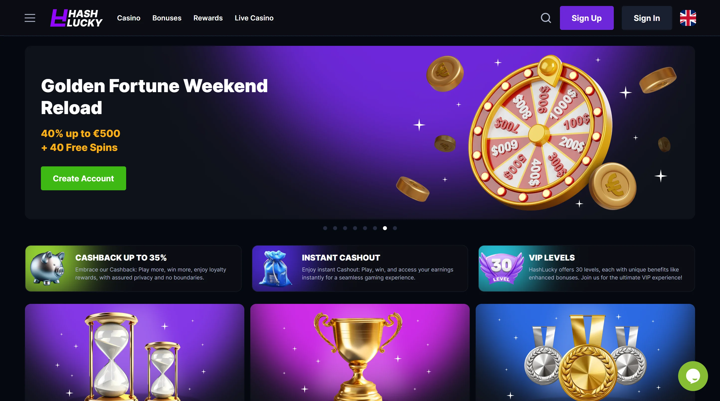 Hashlucky Casino Screenshot