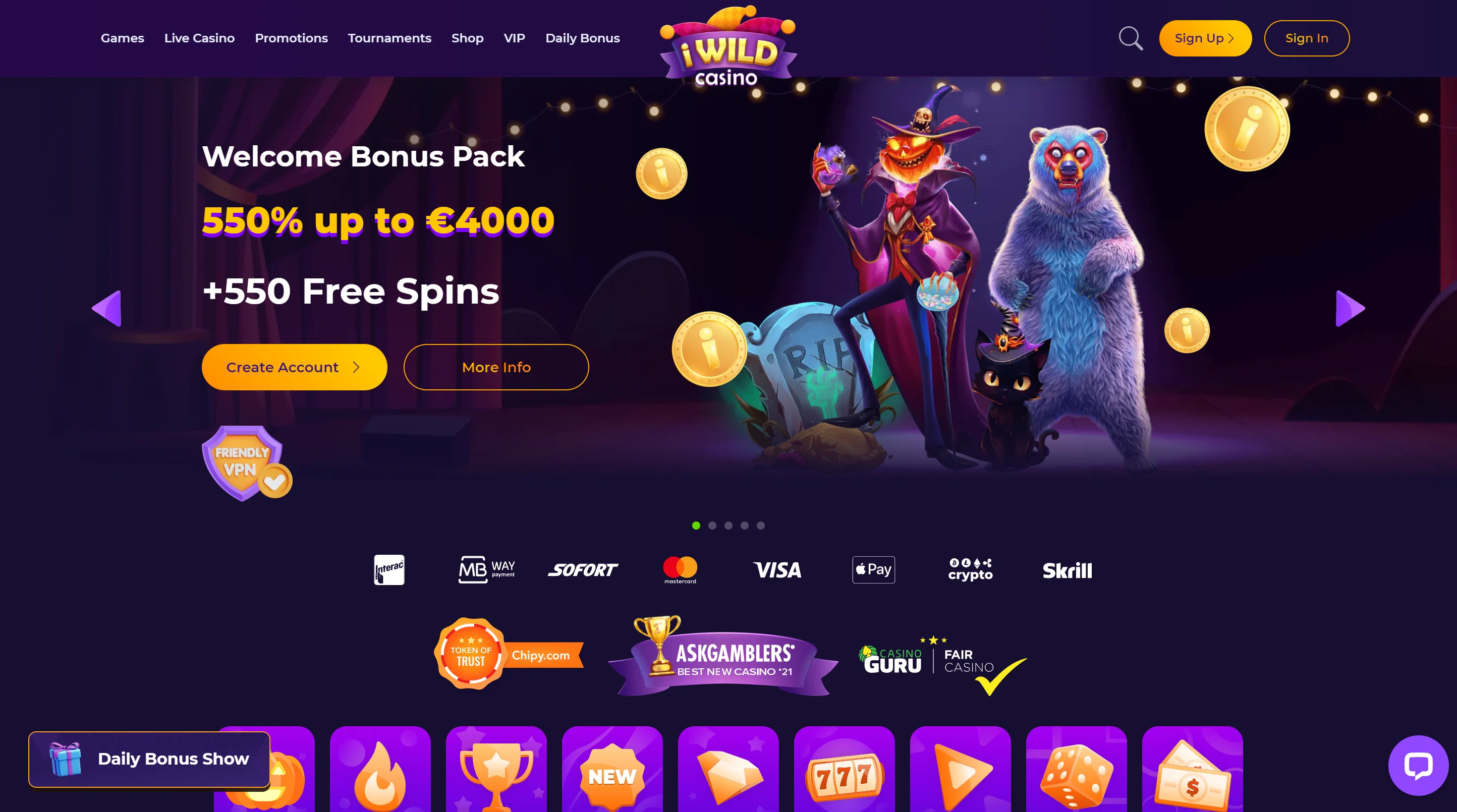 iWild Casino Screenshot