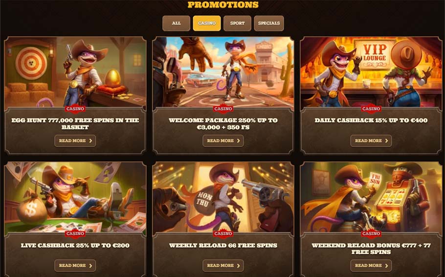 Lizaro Casino bonuses screenshot