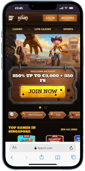 Lizaro Casino mobile screenshot