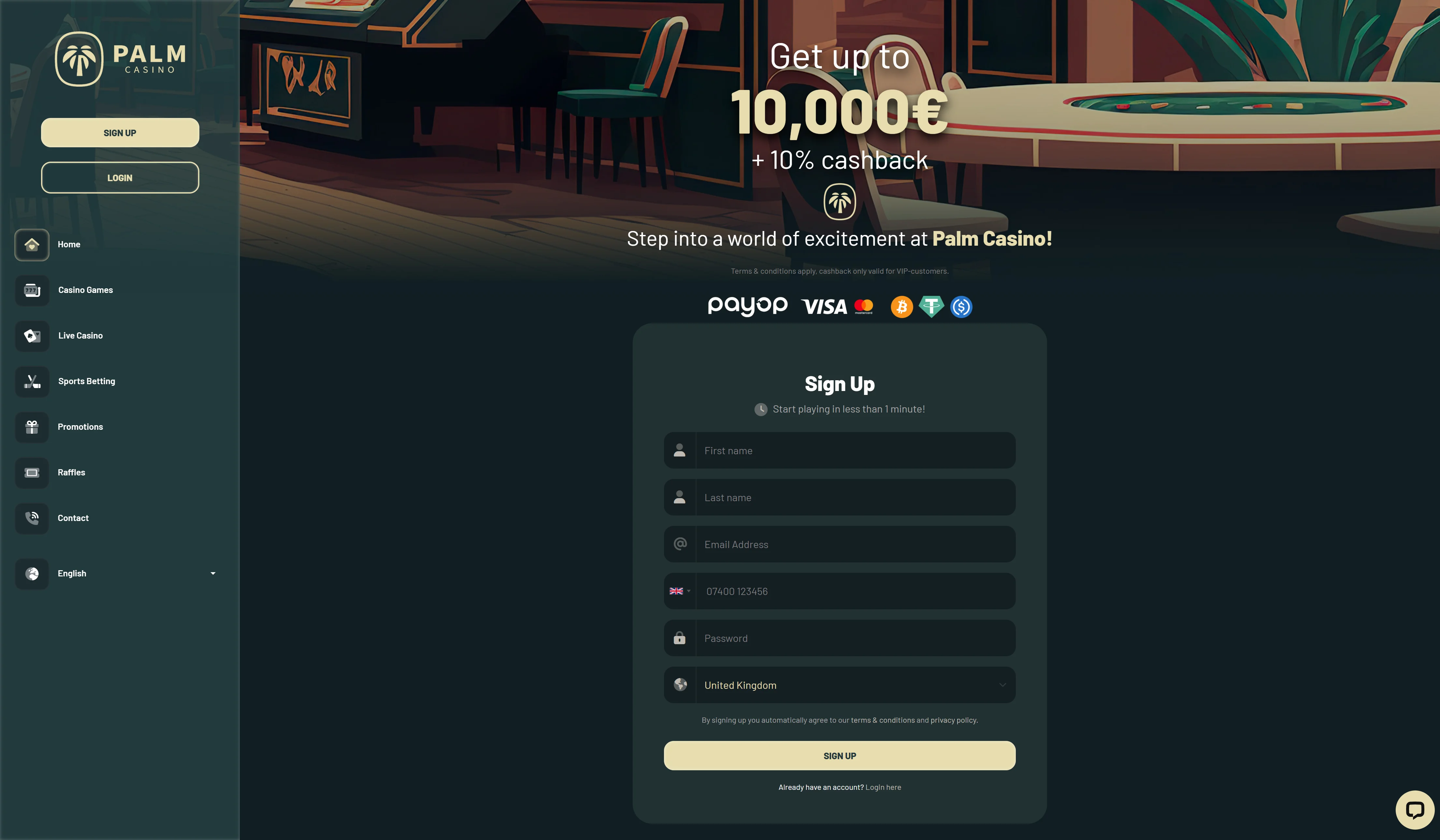 Palm Casino Screenshot