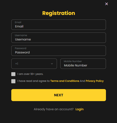 Royal Fortune Casino login screenshot
