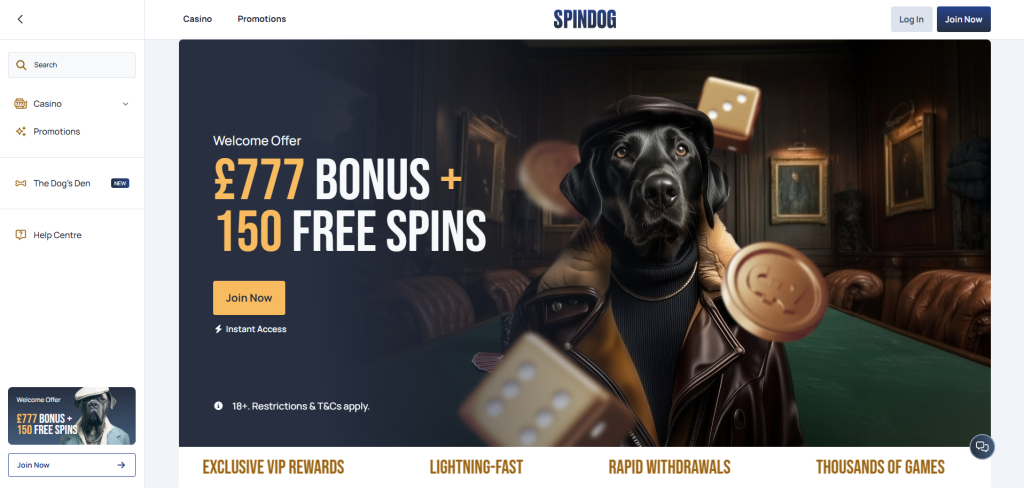 Spindog Casino screenshot