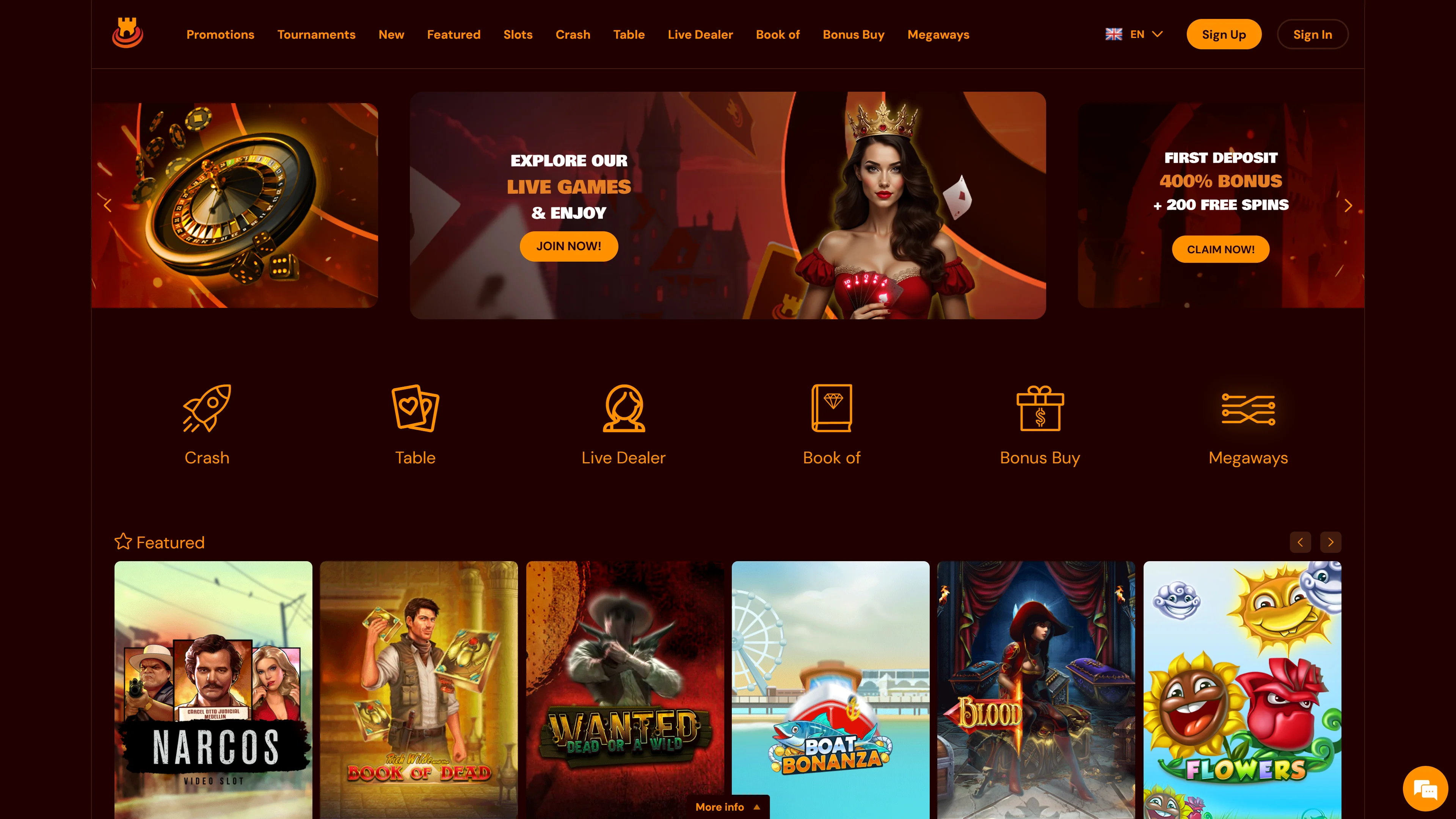 Spinscastle Casino Screenshot