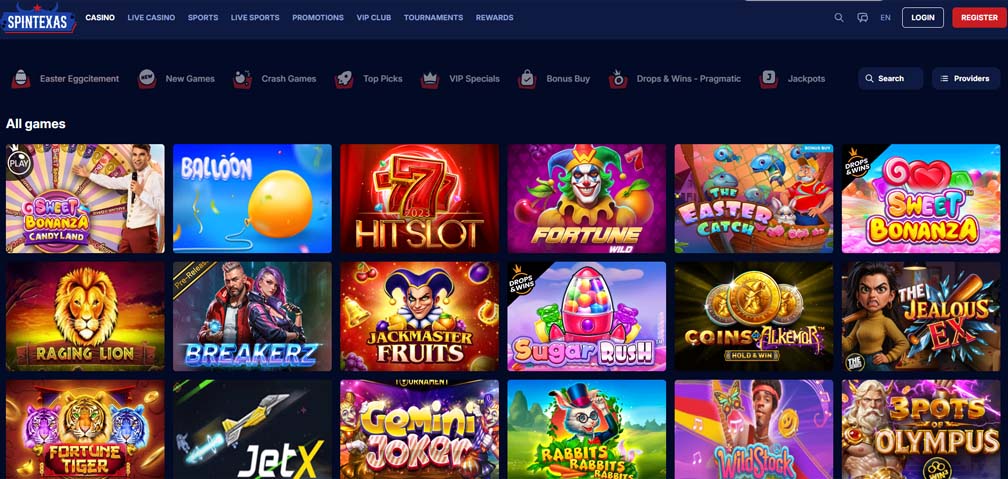 Spintexas Casino games screenshot