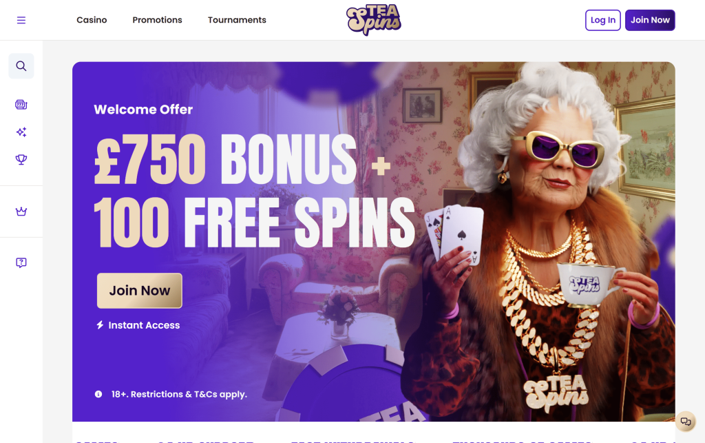 TeaSpins Casino screenshot