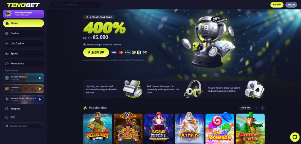 TenoBet Casino screenshot
