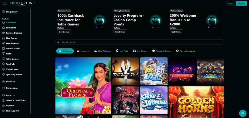 True Fortune Casino screenshot