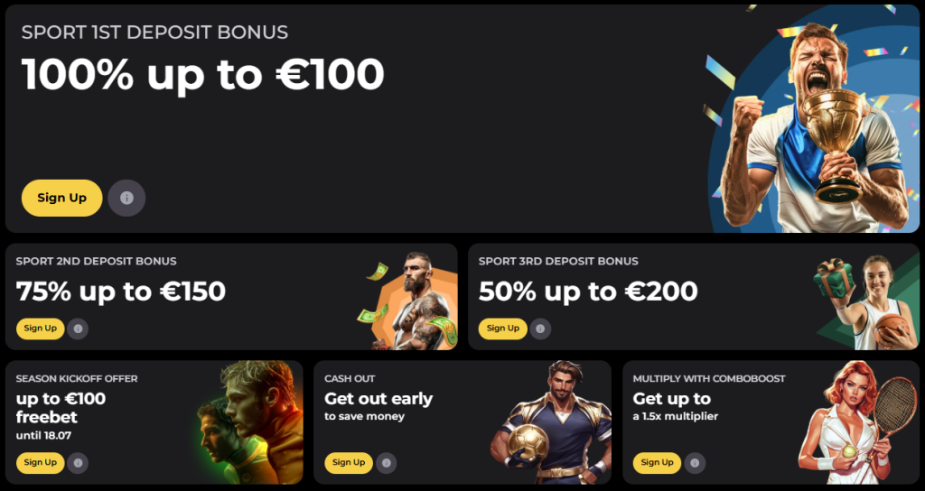 Vipzino Casino bonus sport screenshot