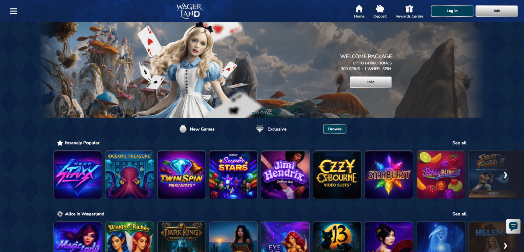 WagerLand Casino screenshot