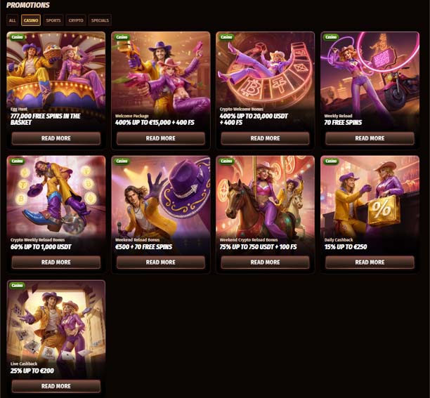 WestAce Casino bonuses screenshot