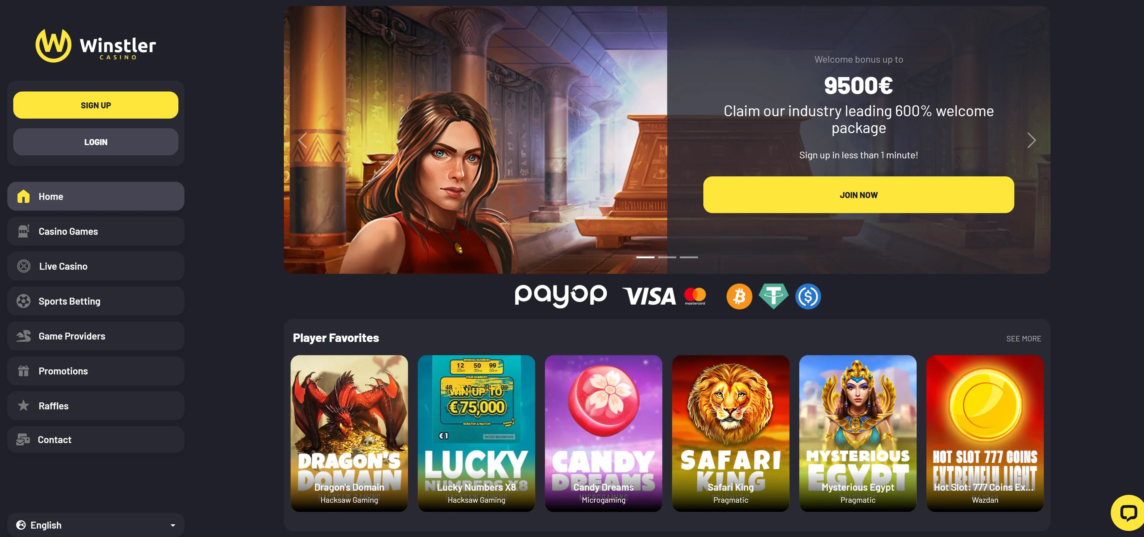 Winstler Casino Screenshot